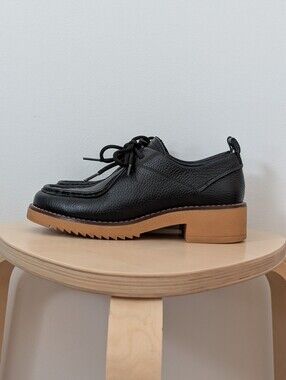 Clarks black leather platform loafers - Eden - size 6.5